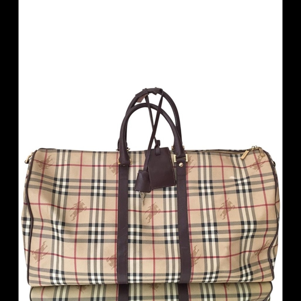 BURBERRY HAYMARKET HOLDALL DUFFLE TRAVEL BAG